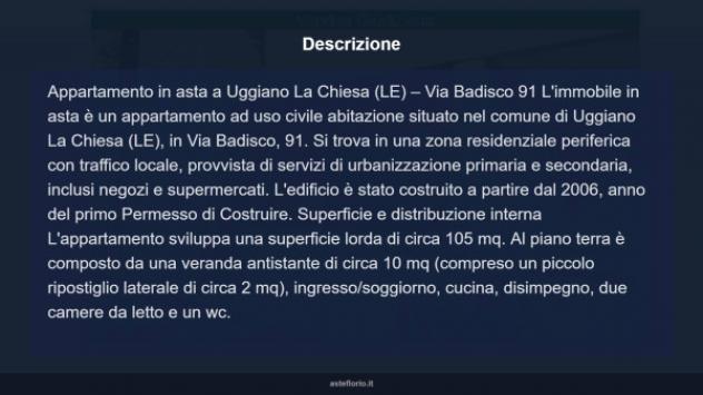 Immobile in asta di 105 m², box auto in vendita a Uggiano la Chiesa - Foto 6