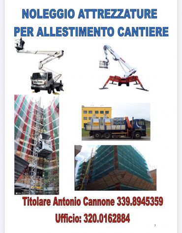 NOLEGGIO ATTREZZATURE PER ALLESTIMENTO CANTIERE