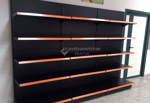 SCAFFALE IN FERRO NERO DA 303 CON PIANO BASE 40 E PIANI DA 40 - Foto 2