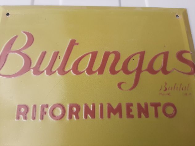 INSEGNA BUTANGAS RIFORNIMENTO TARGA IN RILIEVO - Foto 3
