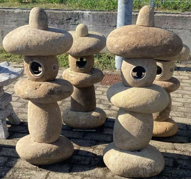 Lanterna giapponese in pietra rustica - Foto 4