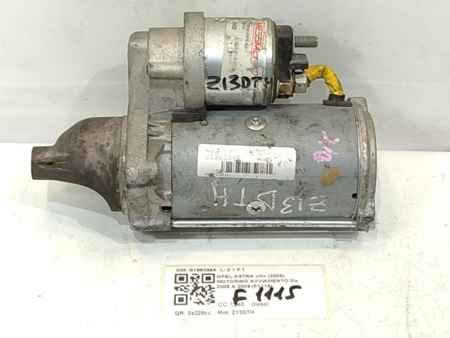 MOTORINO D' AVVIAMENTO OPEL Astra H Berlina G196039A Z13DTH diesel 1248 (0407) - Foto 2