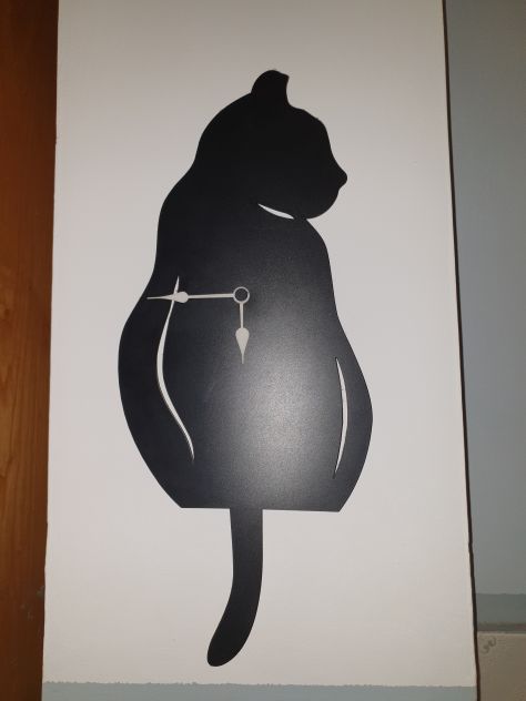 Orologio da parete a forma di Gatto in metallo con coda oscillante