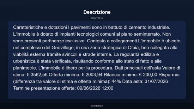 Immobile in asta di 13 m² in vendita a Olbia - Foto 6