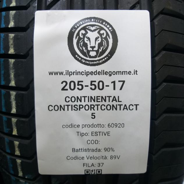 2 GOMME 205 50 17 CONTINENTAL A60920 - Foto 2