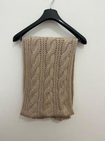 Sciarpa - Beige - Lavorazione in Maglia - a Trecce - Foto 2