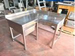 tavolo inox angolare con cassetto usato