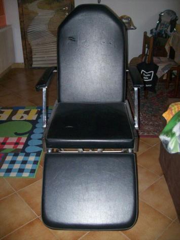 SEDIA VINTAGE IN PELLE NERA RIBALTABILE - Foto 8
