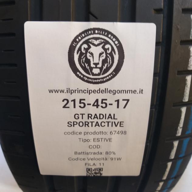 2 GOMME 215 45 17 GT RADIAL A67498 - Foto 2