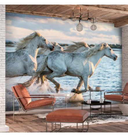 Fotomurale Adesivo Con I Cavalli Bianchi Arredalacasa