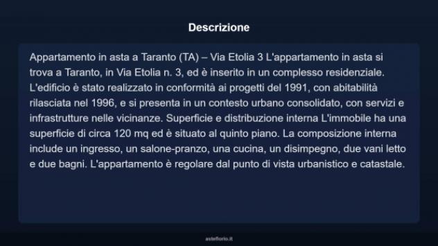 Immobile in asta di 120 m² con più di 5 locali in vendita a Taranto - Foto 3
