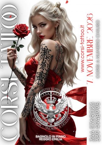 7.NOVEMBRE.2026 INIZIANO I CORSI di Tatuaggi Piercing