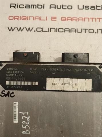 CENTRALINA MOTORE CITROEN Berlingo 1° Serie 9839587680 9642398480 DW8B diesel 1868 (9602) - Foto 3