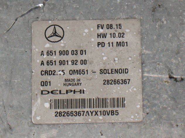A6519000301 ECU CENTRALINA MERCEDES 2.2 CRD2.15 HW10.02 A6519019200 6519000301 - Foto 2