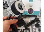 Agptek Webcam 1080P con Luce ad Anello 3 Colori, microfono, treppiede regolabile