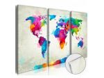 Quadro Con Vetro Acrilico Mappamondo Cm.60x40 - 90x60 - 120x80