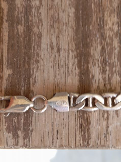 Bracciale Argento 925 Vintage Barrette Minimal 19cm 15g - Foto 4