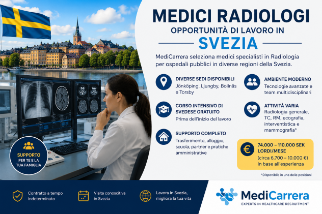 Medici Radiologi – Opportunità di lavoro in Svezia