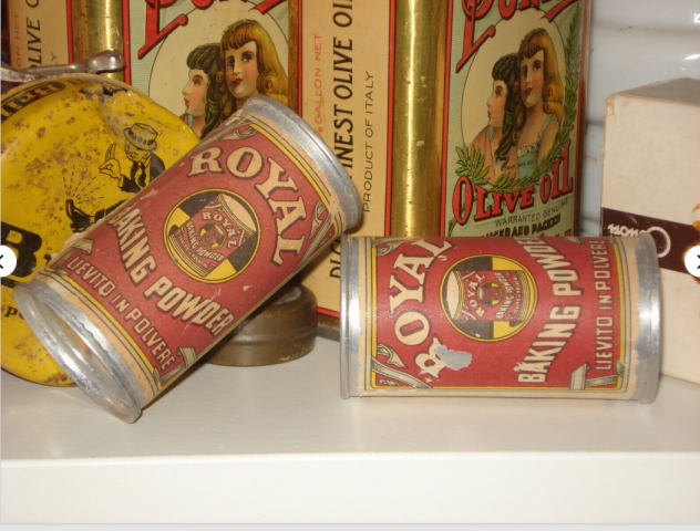 barattolo scatolina in latta royal baking vintage 900 antica anni 30 di lievito