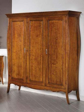 Armadio bombato 3 porte smontabile, cornice dritta. L.182 P.64 H.212