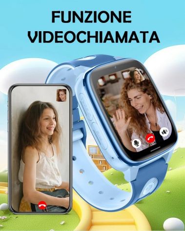 Smartwatch bambini 4G SIM SOS videochiamata GPS LBS WiFi scuola NERO - Foto 5