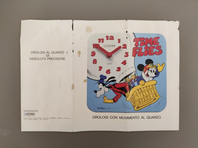 Disney Paperino Donald Duck Orologio Parete Anni '80 Vintage Walt Disney Clock - Foto 3