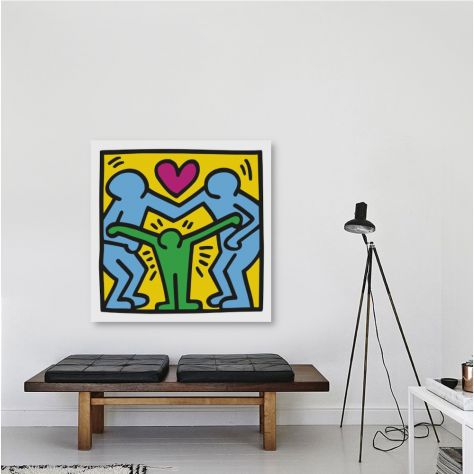 Quadro Pop Art dipinto a mano di Keith Haring