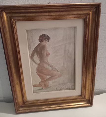 QUADRO NUDO CON CORNICE DI ANTIQUARIATO FIRMATO
