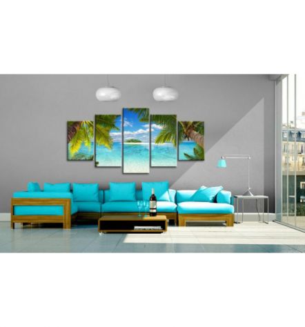 Quadro Con Una Isola Caraibica Cm. 100x50 E 200x100 ARREDALACASA - Foto 2