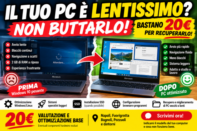 PC lento o vecchio? Lo ottimizzo per 20 €! — Napoli
