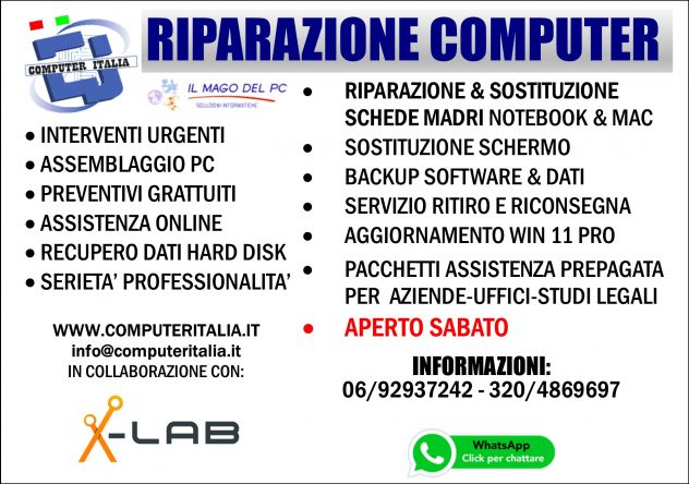 RIPARAZIONE COMPUTER TUSCOLANA ROMA MORENA CIAMPINO TOR VERGATA CAPANNELLE APPIA