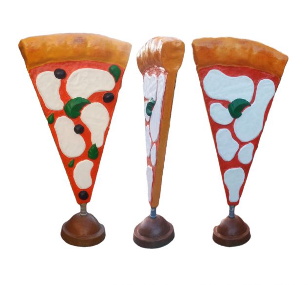 Insegna pizza: spicchio di pizza a totem in vetroresina a TORINO - Foto 2