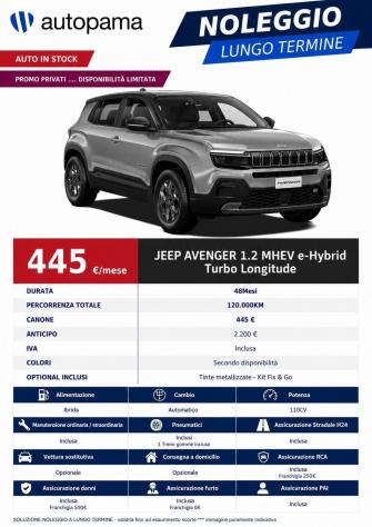 Jeep Avenger e-Hybrid 1.2 MHEV e-Hybrid Turbo Longitude