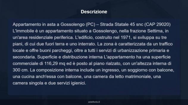 Immobile in asta di 116 m² con più di 5 locali e box auto doppio in vendita a Gossolengo - Foto 16