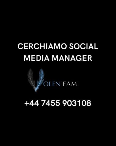 CERCHIAMO SOCIAL MEDIA MANAGER RETRIBUZIONE 12%