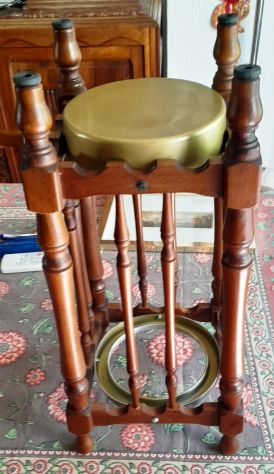 portaombrelli vintage in legno ed alluminio cm 24x h55 - Foto 4