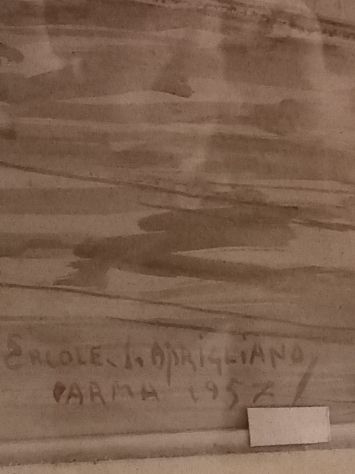 GRANDE QUADRO CON CORNICE DI ANTIQUARIATO FIRMATO - Foto 4
