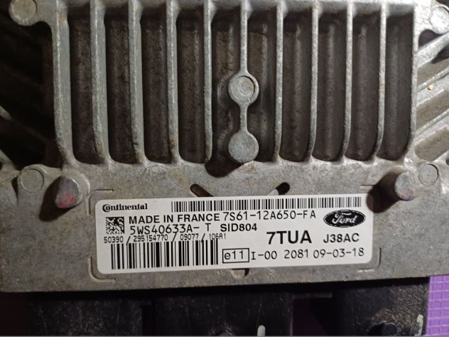 Centralina CONTINENTAL 7S61-12A650-FA 5WS40633AT SID804 FORD Fusion 1.4 TDCi Ec - Foto 4