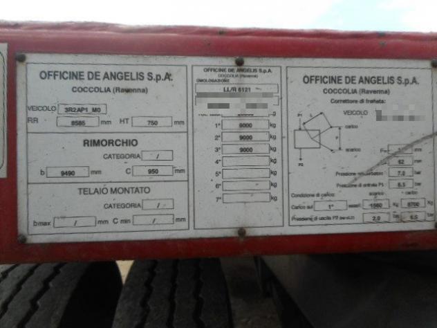 DE ANGELIS RIMORCHIO 3 ASSI 3R26P1-M ANNO 2010 rif. 24152918 - Foto 6