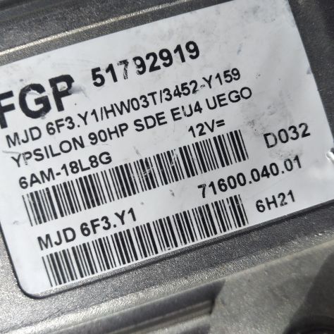 Centralina Motore ECU LANCIA YPSILON 51792919 MAGNETI MARELLI MJD6F3.Y1 CENTRAL - Foto 6