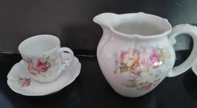 Antico Servizio  Caffe  Vecchia GINORI  fine '800 da sei tazze con lattiera , - Foto 2