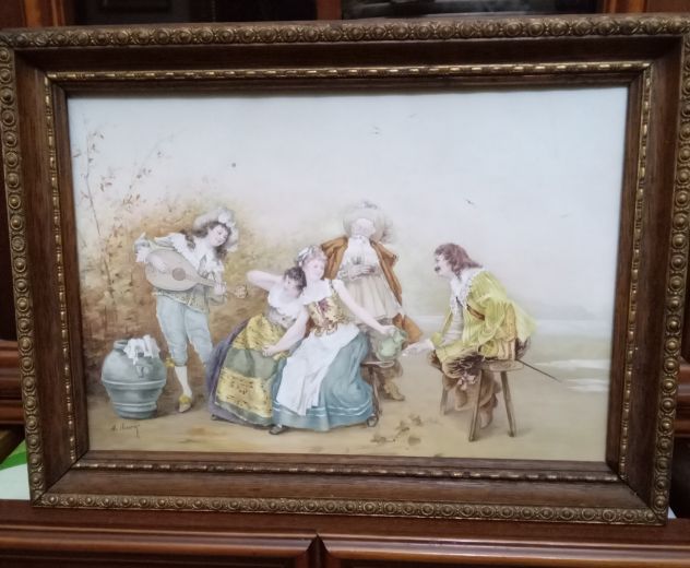 Dipinto dell'800 di alta qualità ,scena romantica.
