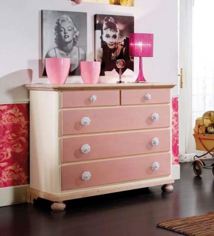 Mobili Rustici Vicenza Legno Camere Da Letto Prezzo Fabbrica: Comò Rosa AFFARE