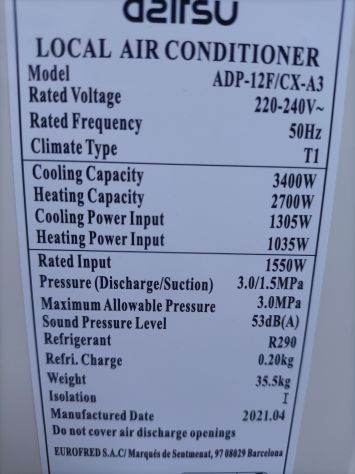 Climatizzatore portatile Daitsu 12000 Btu. - Foto 7
