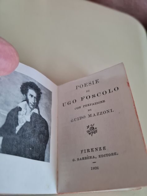 Antico e raro volume tascabile Ugo Foscolo poesie - Foto 2