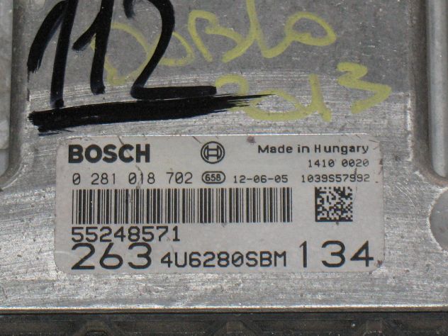 0281018702 ECU FIAT DOBLO COMBO 2.0 0281018702 0 281 018 702 EDC16C39 55248571 - Foto 2