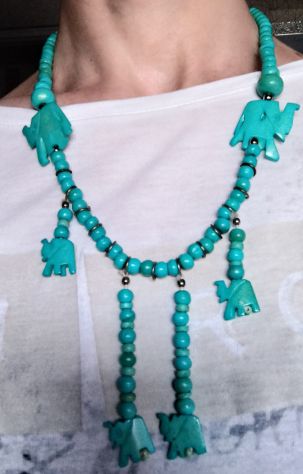 COLLANA ELEFANTI TURCHESI INDIANA - Foto 5