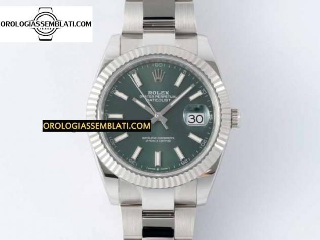 Rolex Replica DATEJUST 41 126334 1:1 BEST EDITION ACCIAIO 904L QUADRANTE VERDE SUL BRACCIALE OYSTER 3235