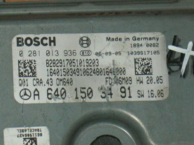 0281013936 ECU MERCEDES CL A W169 0281013936 A6401503491 CRA.43 - Foto 2