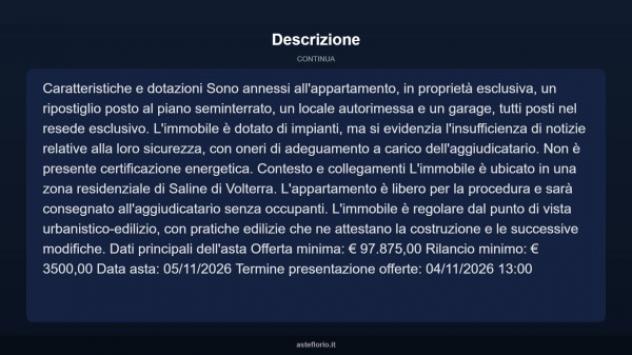 Immobile in asta di 189 m² con più di 5 locali e box auto in vendita a Volterra - Foto 4